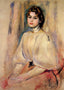 Seated Young Woman Art Print 1890 Painting by Pierre-Auguste Renoir (6 Sizes)