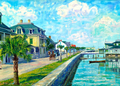 Sea Wall St Augustine FL in 1908 Art Print (7 Sizes) - Reproduction
