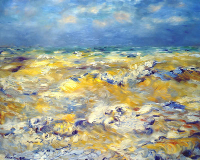 Seascape Near Berneval fine art print by Pierre-Auguste Renoir (1879)