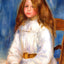 Seated Little Girl with a Blue Background 1890 by Renoir Art Print (6 Sizes)