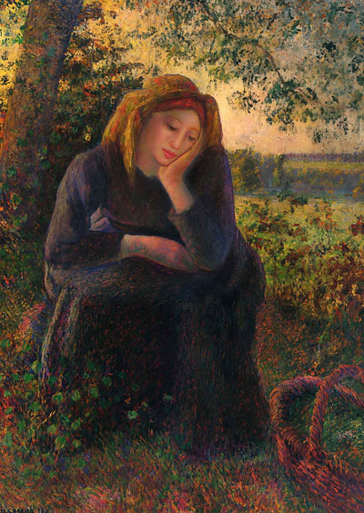 Seated Peasant 1892 Painting by Camille Pissarro Fine Art Print (6 Sizes)
