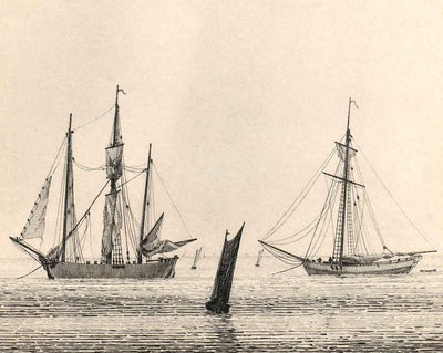 Sea with Ships art print by Caspar David Friedrich (1826)