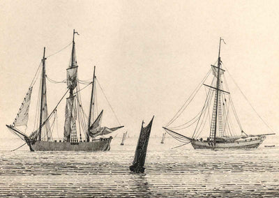 Sea with Ships 1826 Drawing by Caspar David Friedrich Art Print (6 Sizes)