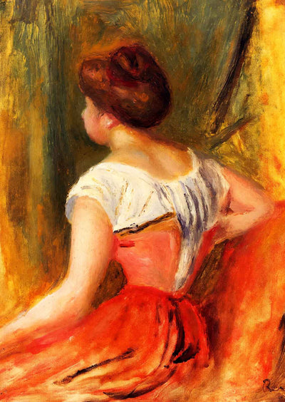 Seated Young Woman Fine Art Print 1896 by Pierre-Auguste Renoir (6 Sizes)