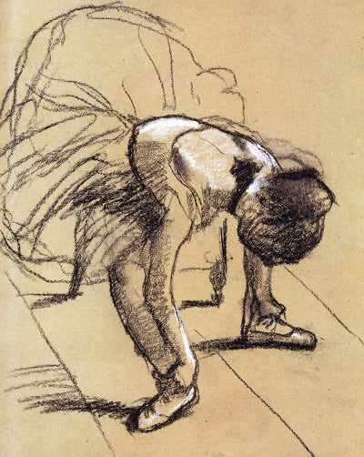 Seated Dancer Adjusting Her Shoes fine art print by Edgar Degas (1880)