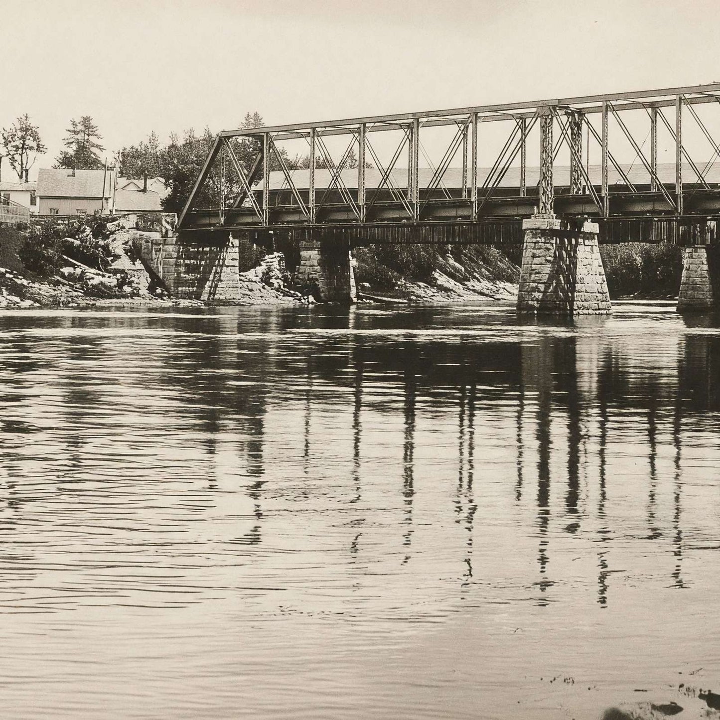 Sebasticook River Winslow Maine in 1905 Vintage Print (7 Sizes)