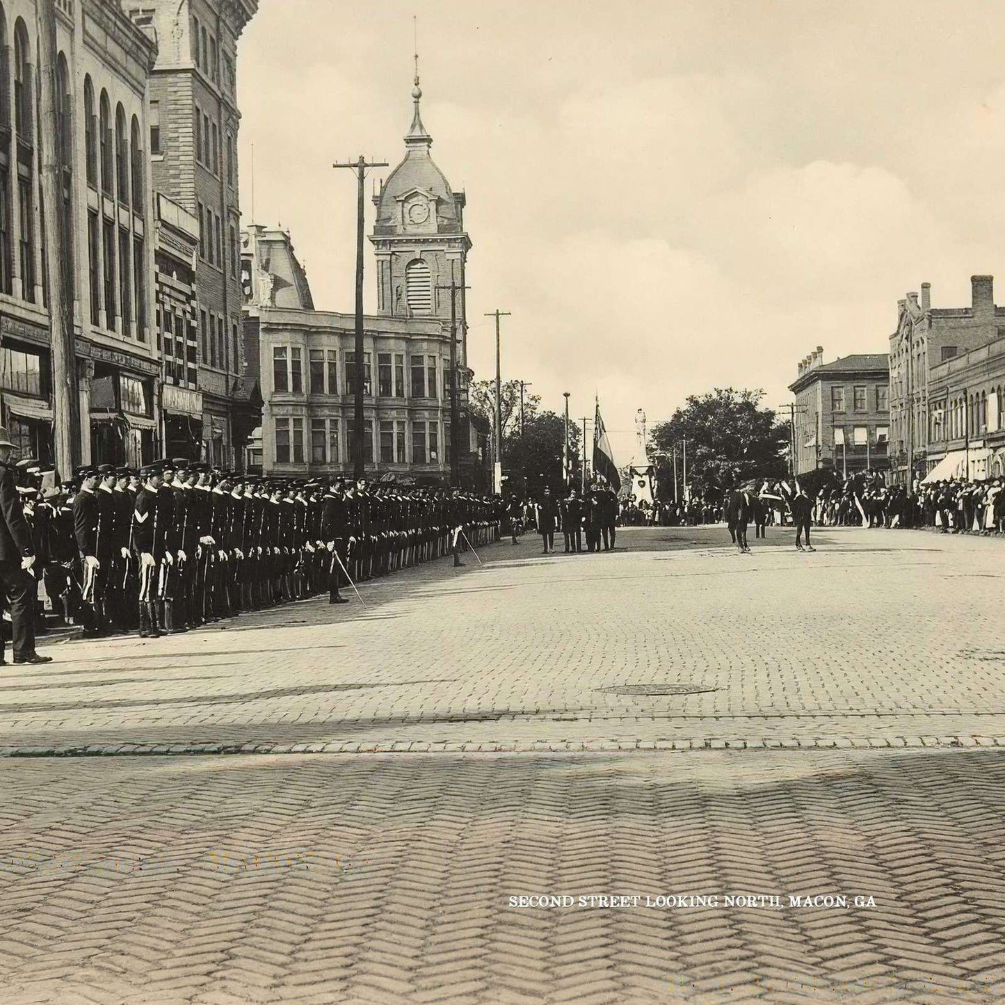 Second Street Looking North Macon GA in 1904 Vintage Print (7 Sizes)