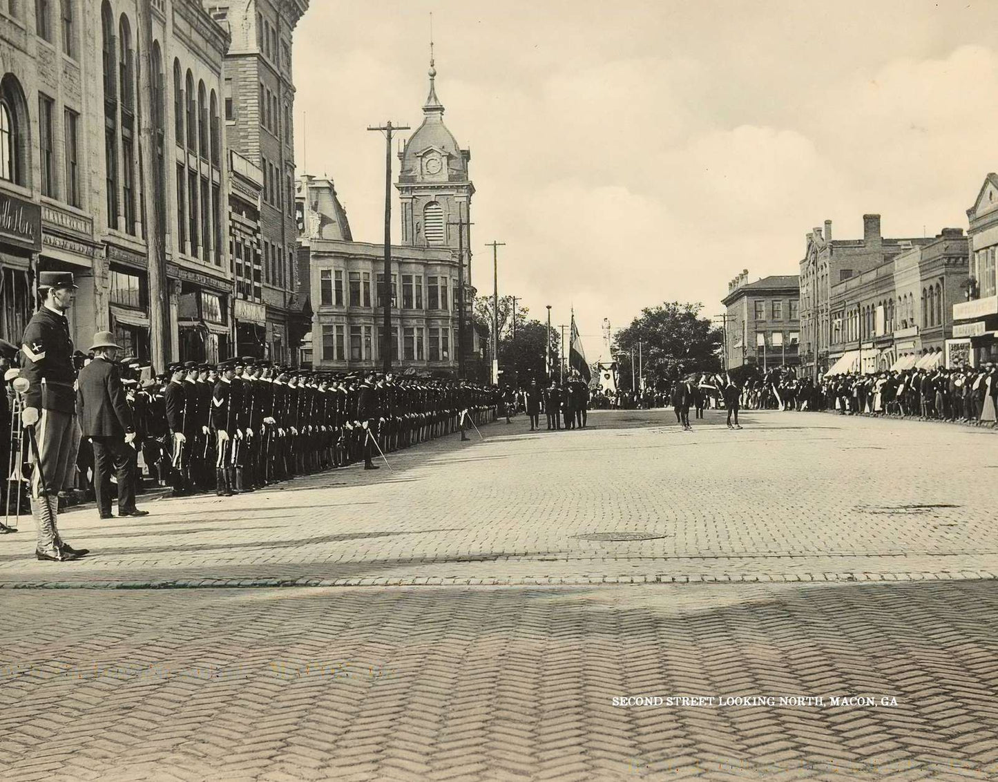 Second Street Looking North Macon GA in 1904 Vintage Print (7 Sizes)