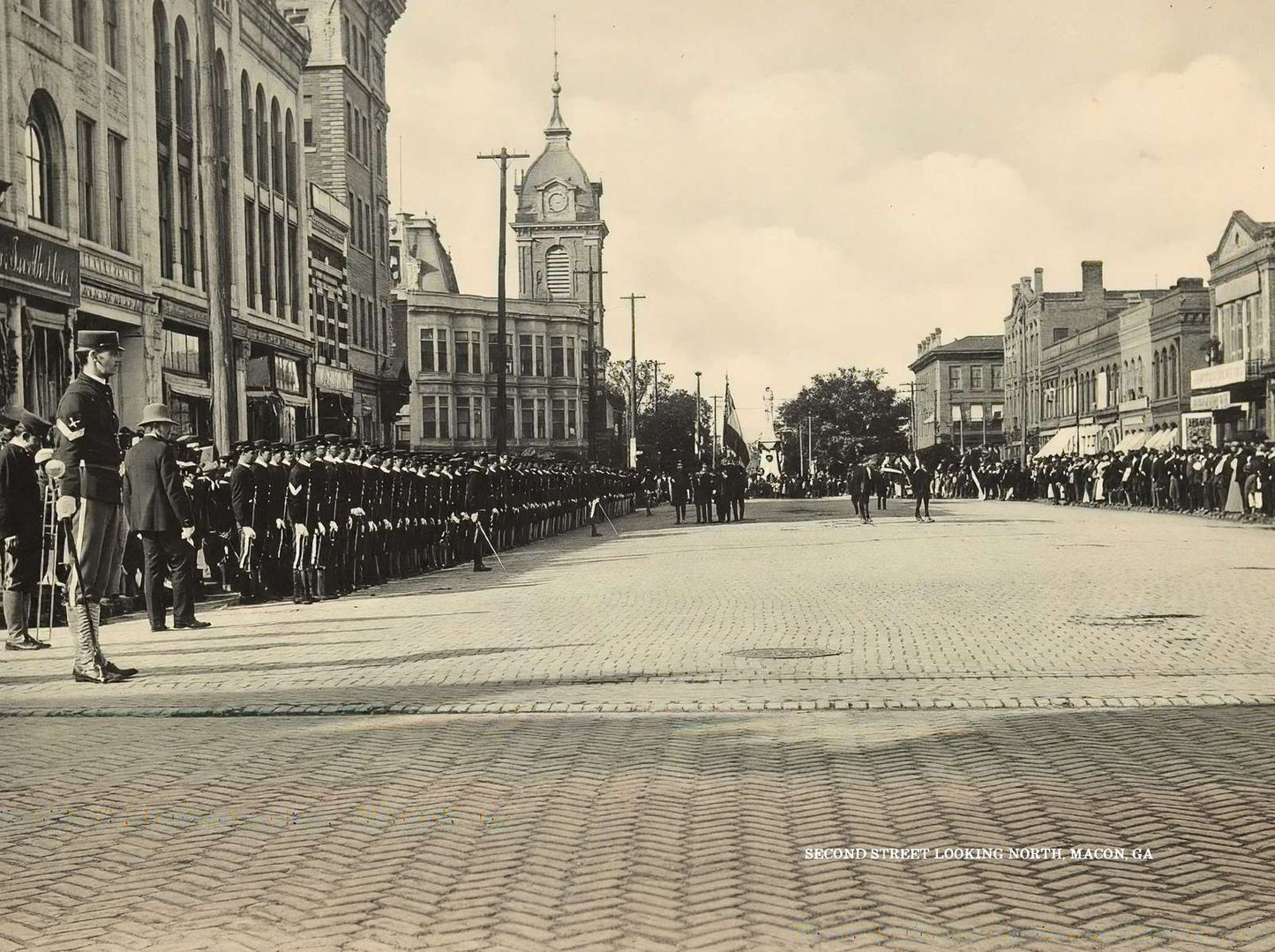 Second Street Looking North Macon GA in 1904 Vintage Print (7 Sizes)