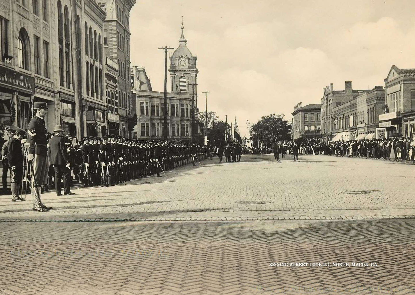Second Street Looking North Macon GA in 1904 Vintage Print (7 Sizes)