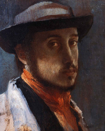 Self Portrait in a Soft Hat painting print by Edgar Degas (1858)