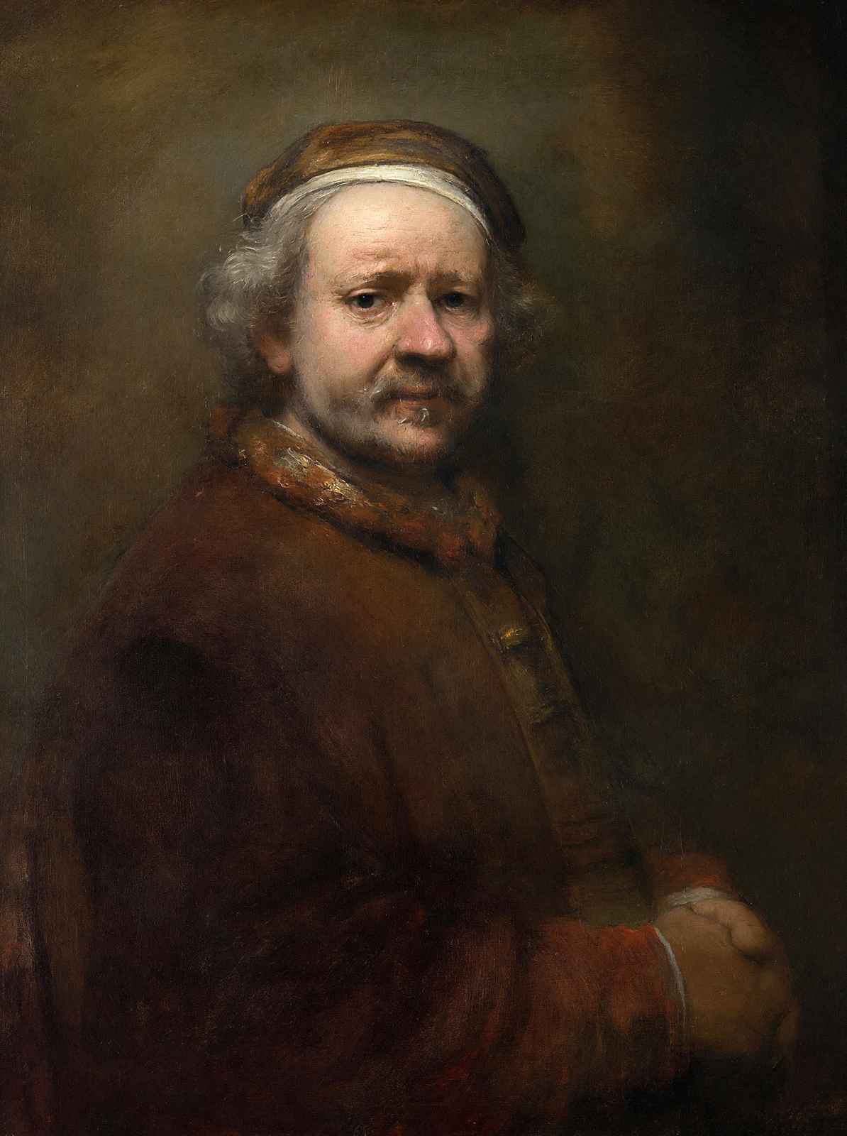 Self-Portrait in at the Age of 1669 Painting by Rembrandt Art Print (6 Sizes)