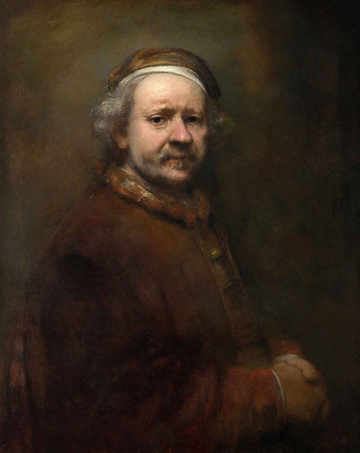 Self-Portrait in at the Age of art print by Rembrandt (1669)