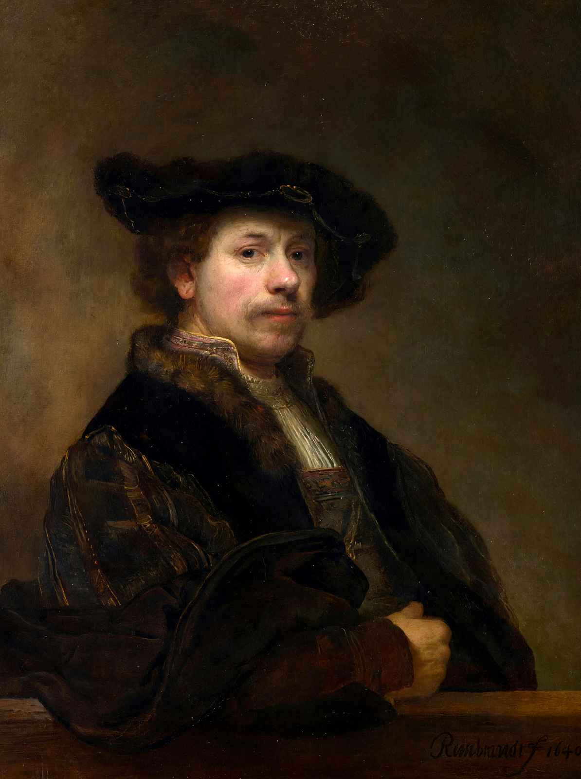 Self-Portrait at the Age of 1640 Painting by Rembrandt Art Print (6 Sizes)