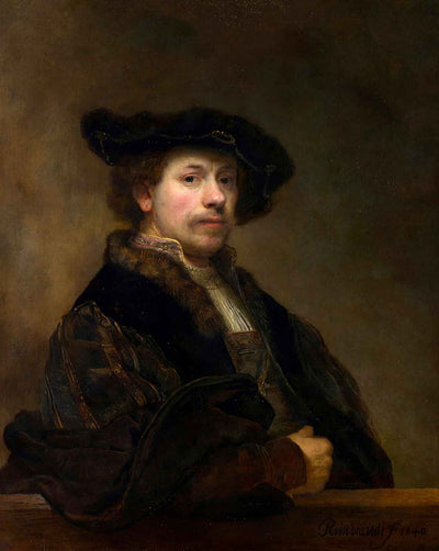 Self-Portrait at the Age of art print by Rembrandt (1640)