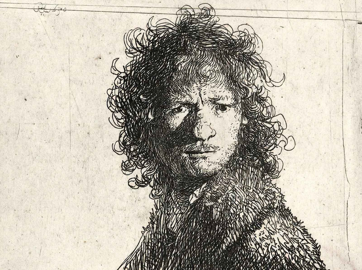 Self-Portrait, Frowning Art Print 1630 Painting by Rembrandt (6 Sizes)
