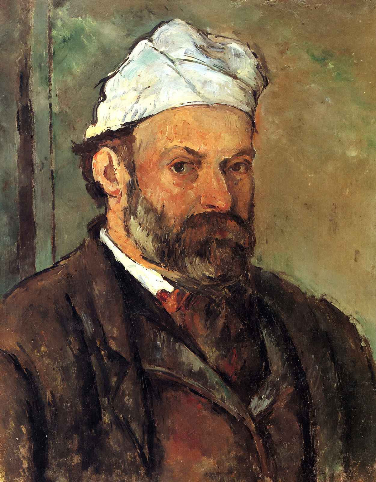 Self-Portrait with White Turbaned 1882 by Paul Cezanne Fine Art Print (6 Sizes)