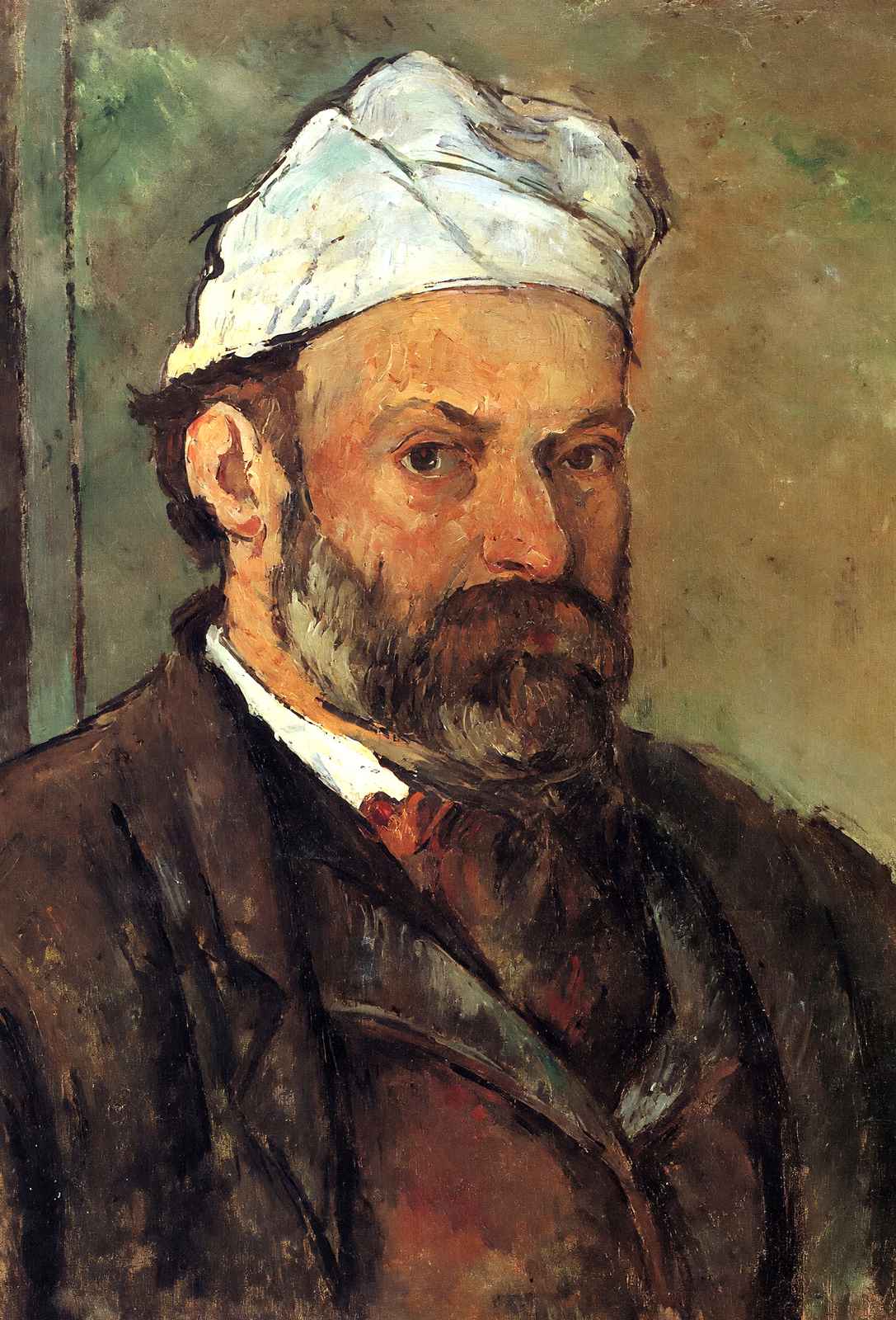 Self-Portrait with White Turbaned 1882 by Paul Cezanne Fine Art Print (6 Sizes)