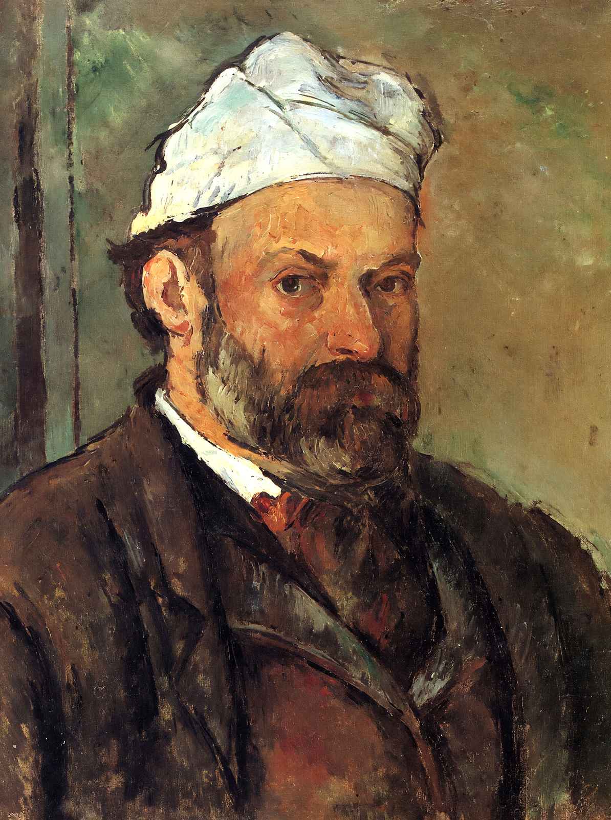 Self-Portrait with White Turbaned 1882 by Paul Cezanne Fine Art Print (6 Sizes)