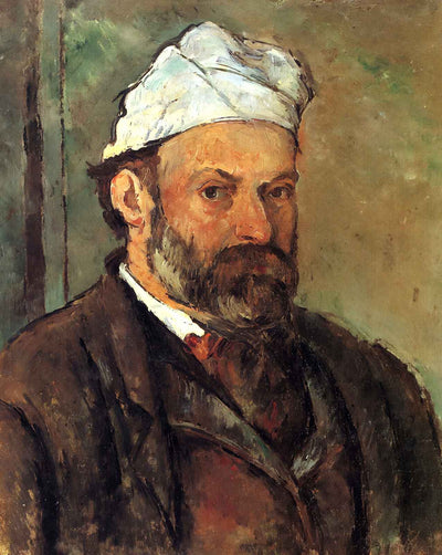 Self-Portrait with White Turbaned art print by Paul Cezanne (1882)