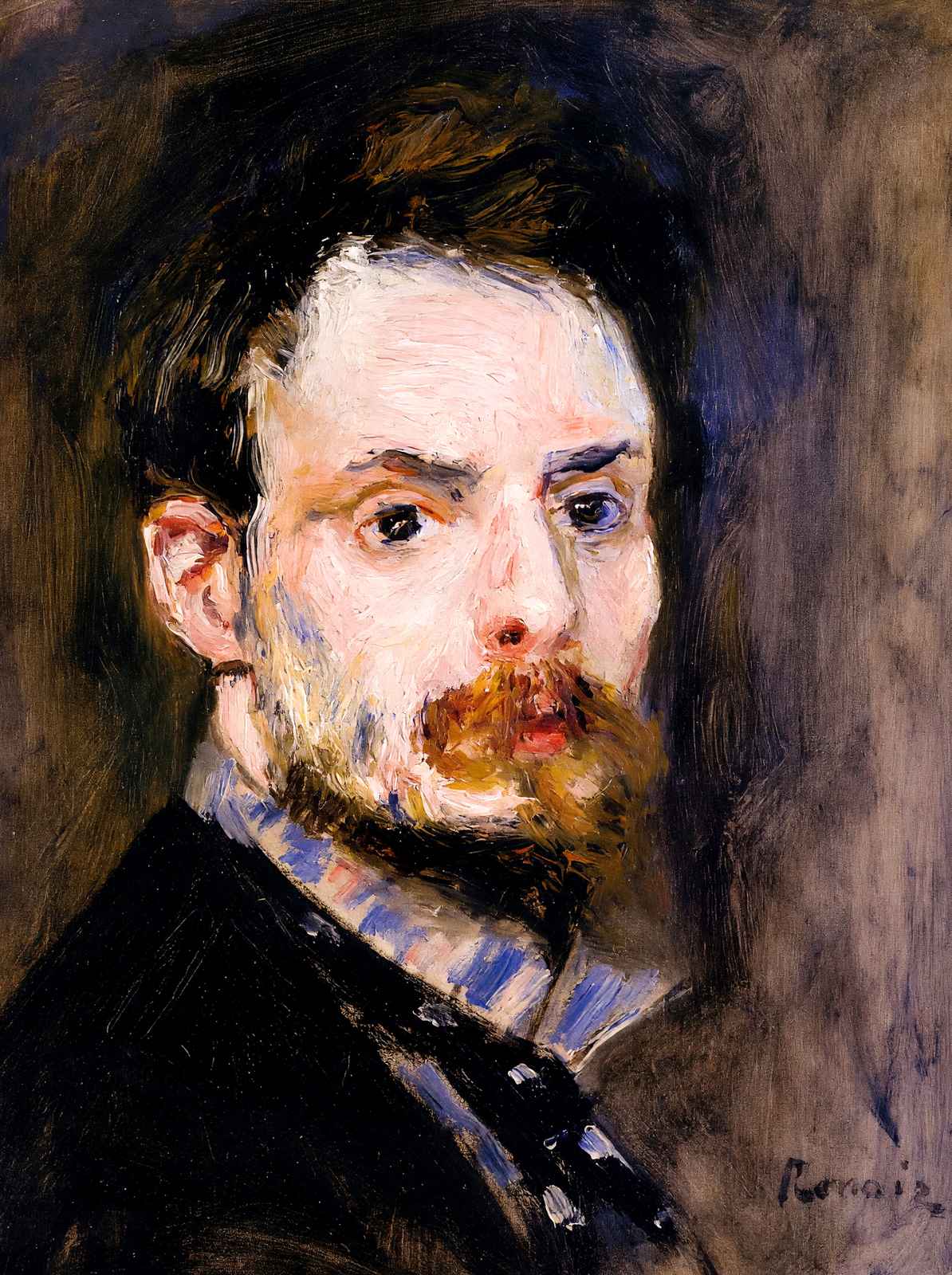 Self-Portrait Art Print 1875 Painting by Pierre-Auguste Renoir (6 Sizes)