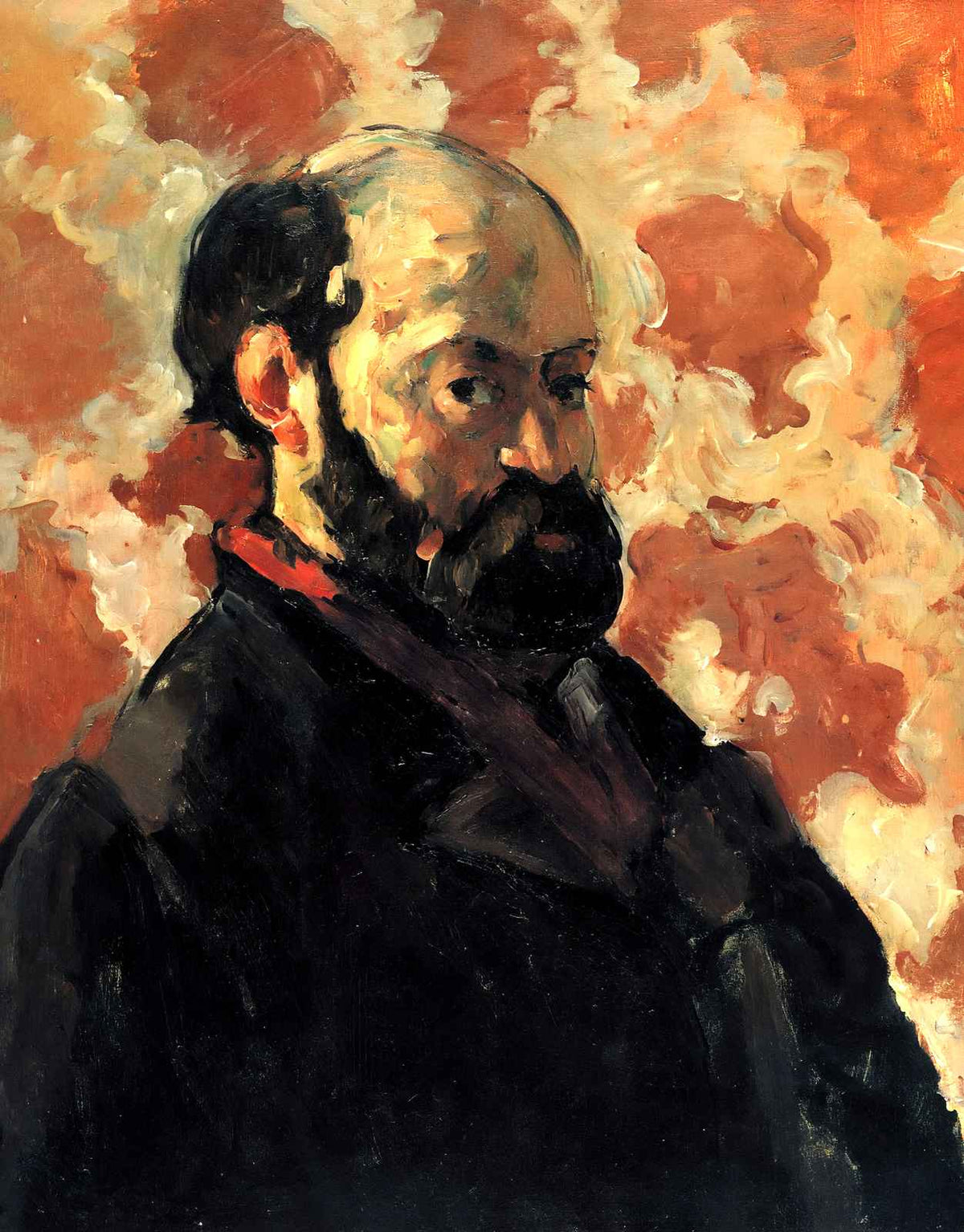 Self-Portrait in Front of Pink Background Art Print 1875 by Cezanne (6 Sizes)