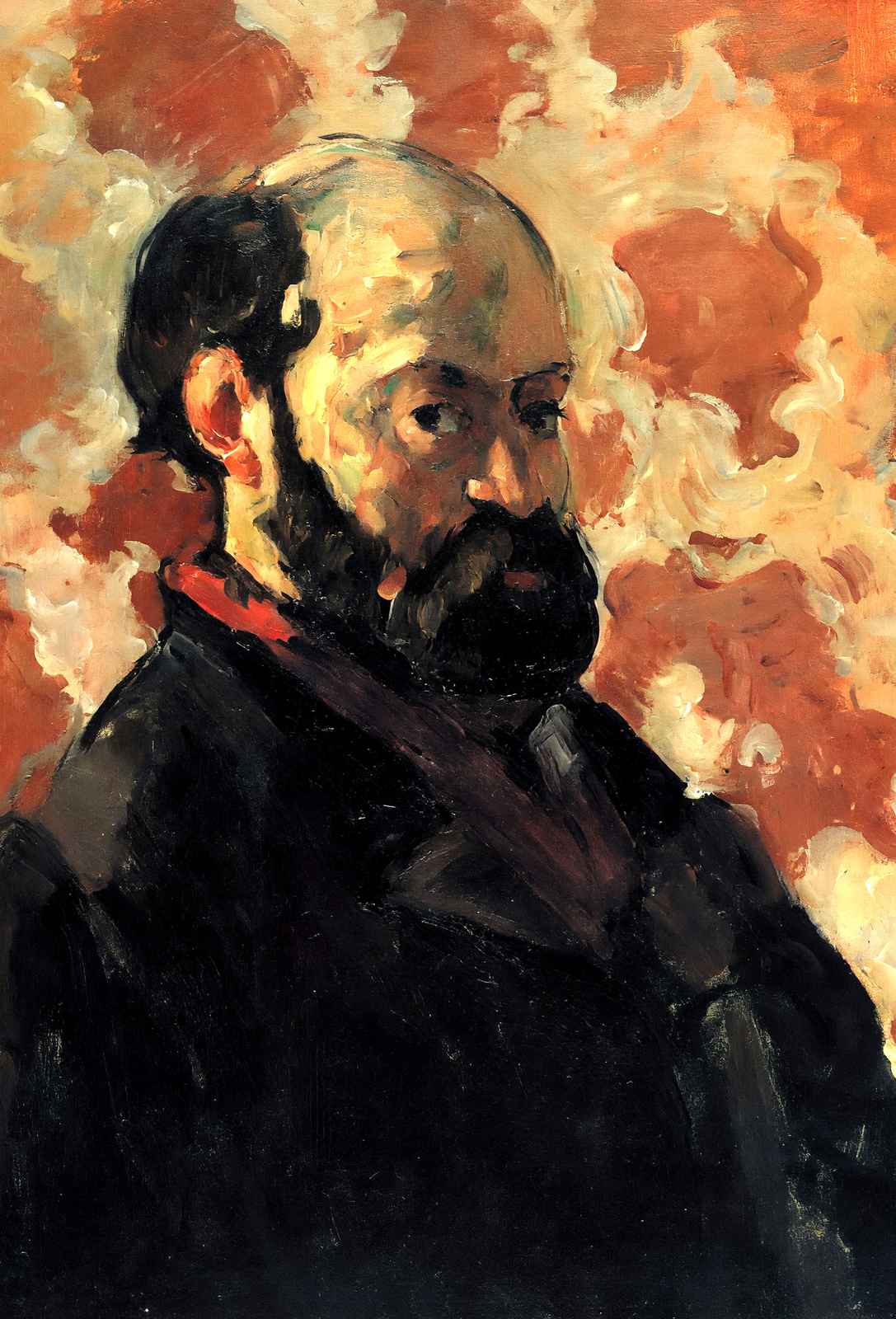 Self-Portrait in Front of Pink Background Art Print 1875 by Cezanne (6 Sizes)