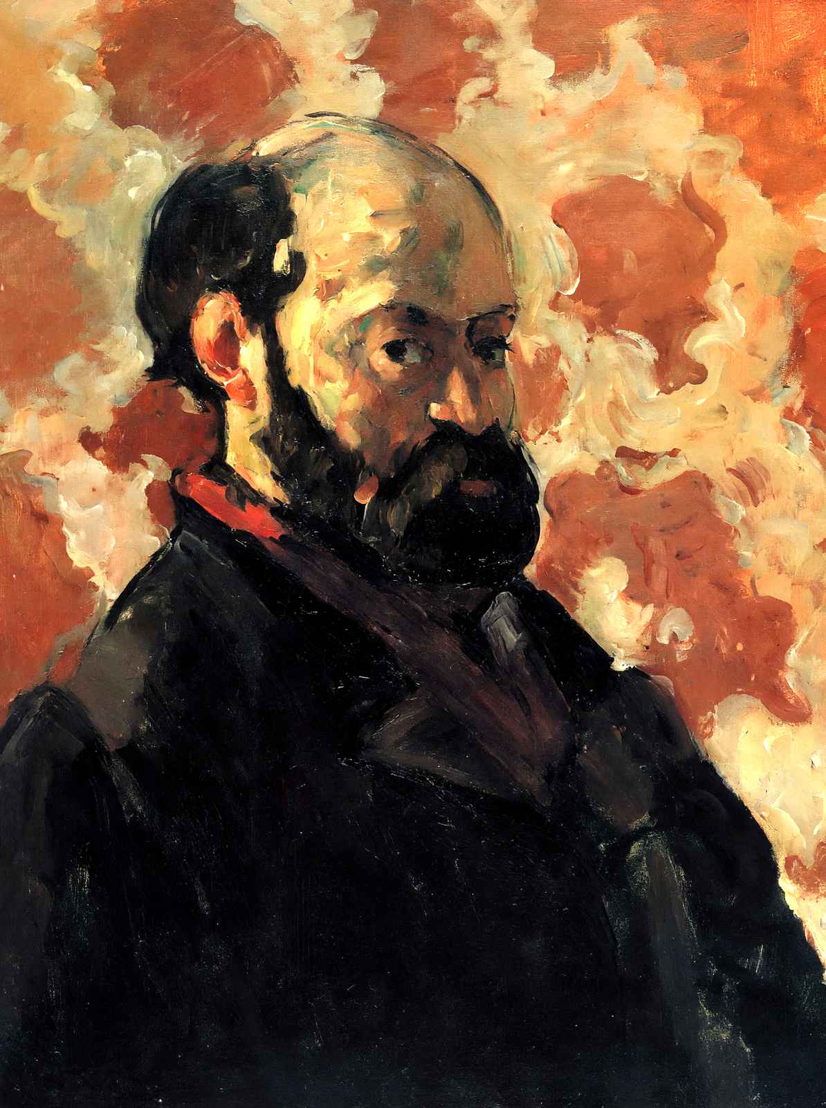 Self-Portrait in Front of Pink Background Art Print 1875 by Cezanne (6 Sizes)