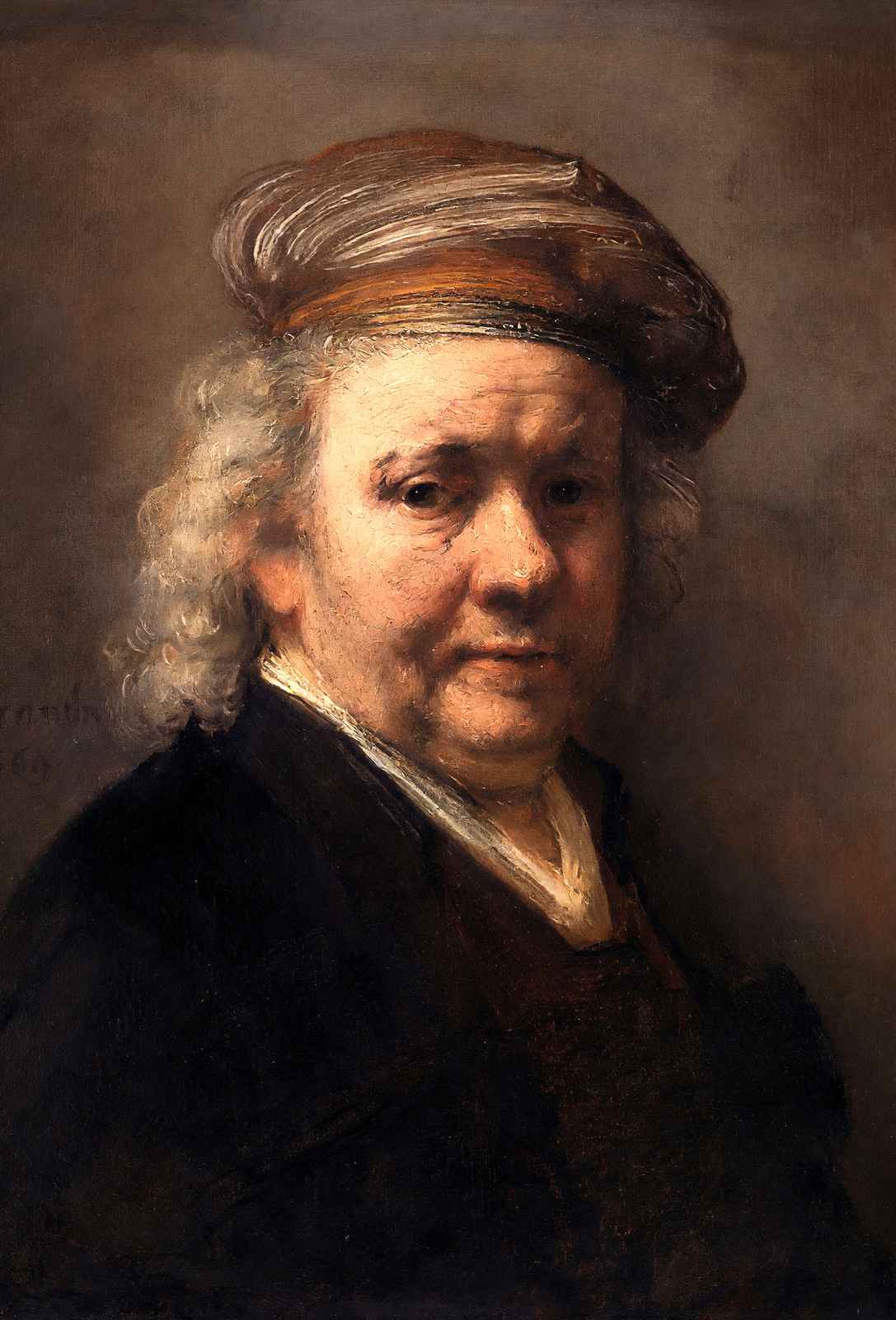 Self-Portrait 1669 Painting by Rembrandt Fine Art Print (6 Sizes) - Restored