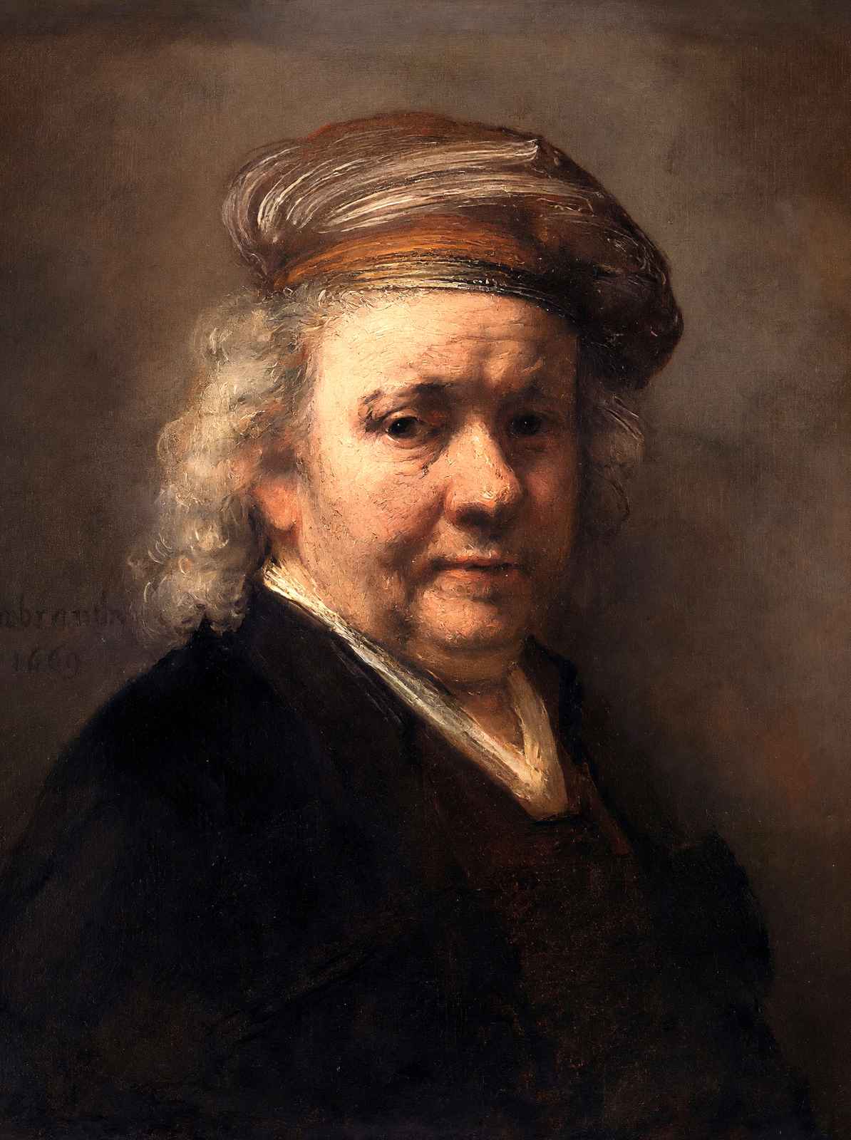 Self-Portrait 1669 Painting by Rembrandt Fine Art Print (6 Sizes) - Restored