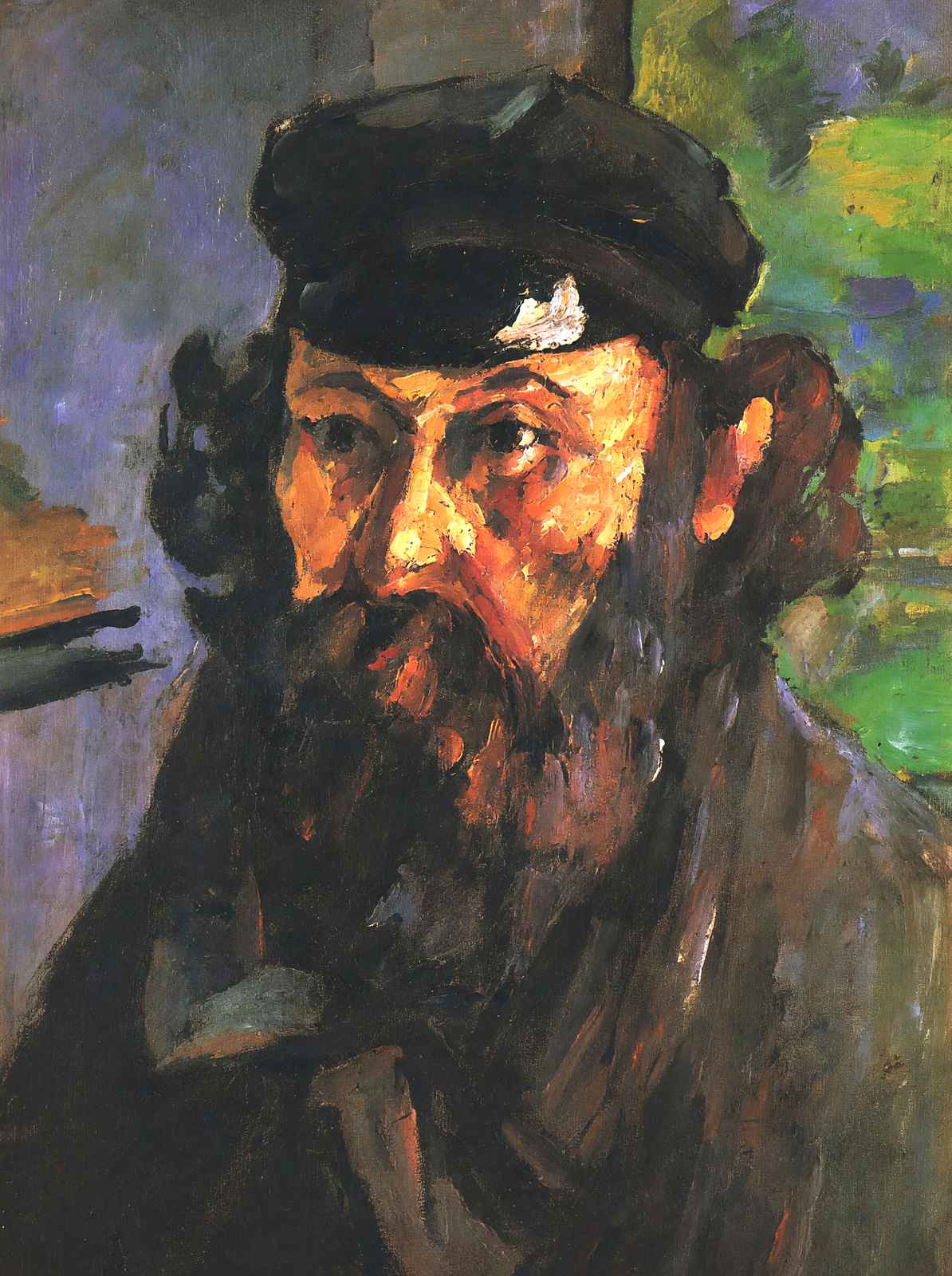 Self-Portrait in a Casquette Art Print 1872 Painting by Paul Cezanne (6 Sizes)