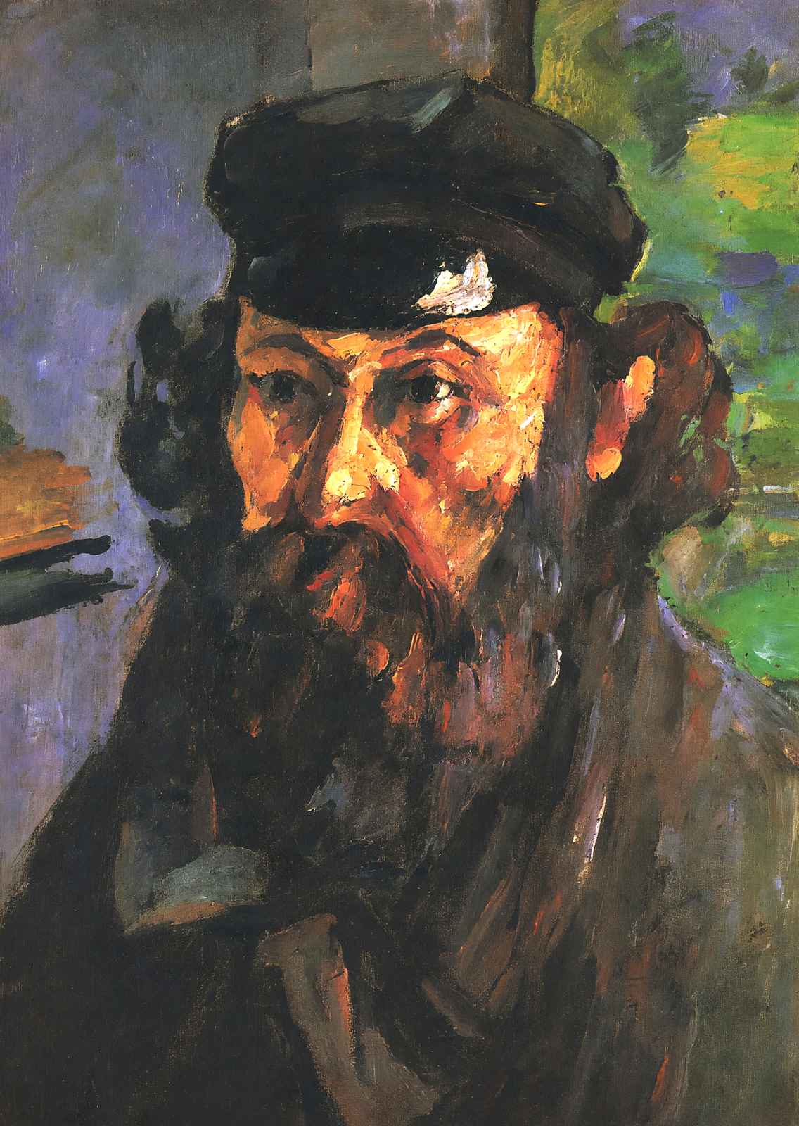 Self-Portrait in a Casquette Art Print 1872 Painting by Paul Cezanne (6 Sizes)