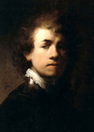 Self-Portrait in a Gorget Fine Art Print 1629 Painting by Rembrandt (6 Sizes)