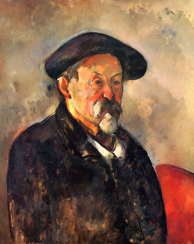Self-Portrait with Beret fine art print by Paul Cezanne (1900)