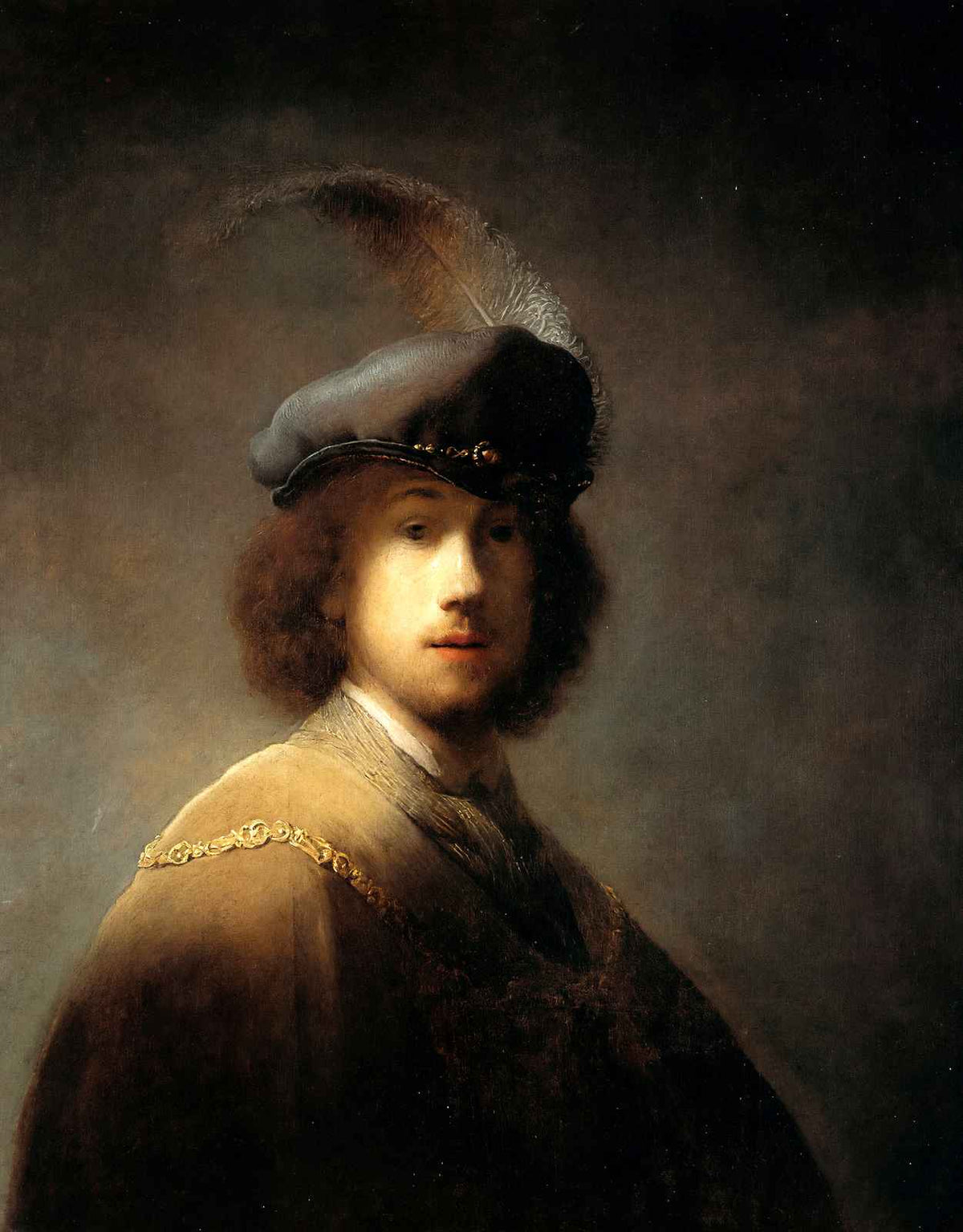 Self-Portrait in a Plumed Hat 1629 Painting by Rembrandt Art Print (6 Sizes)