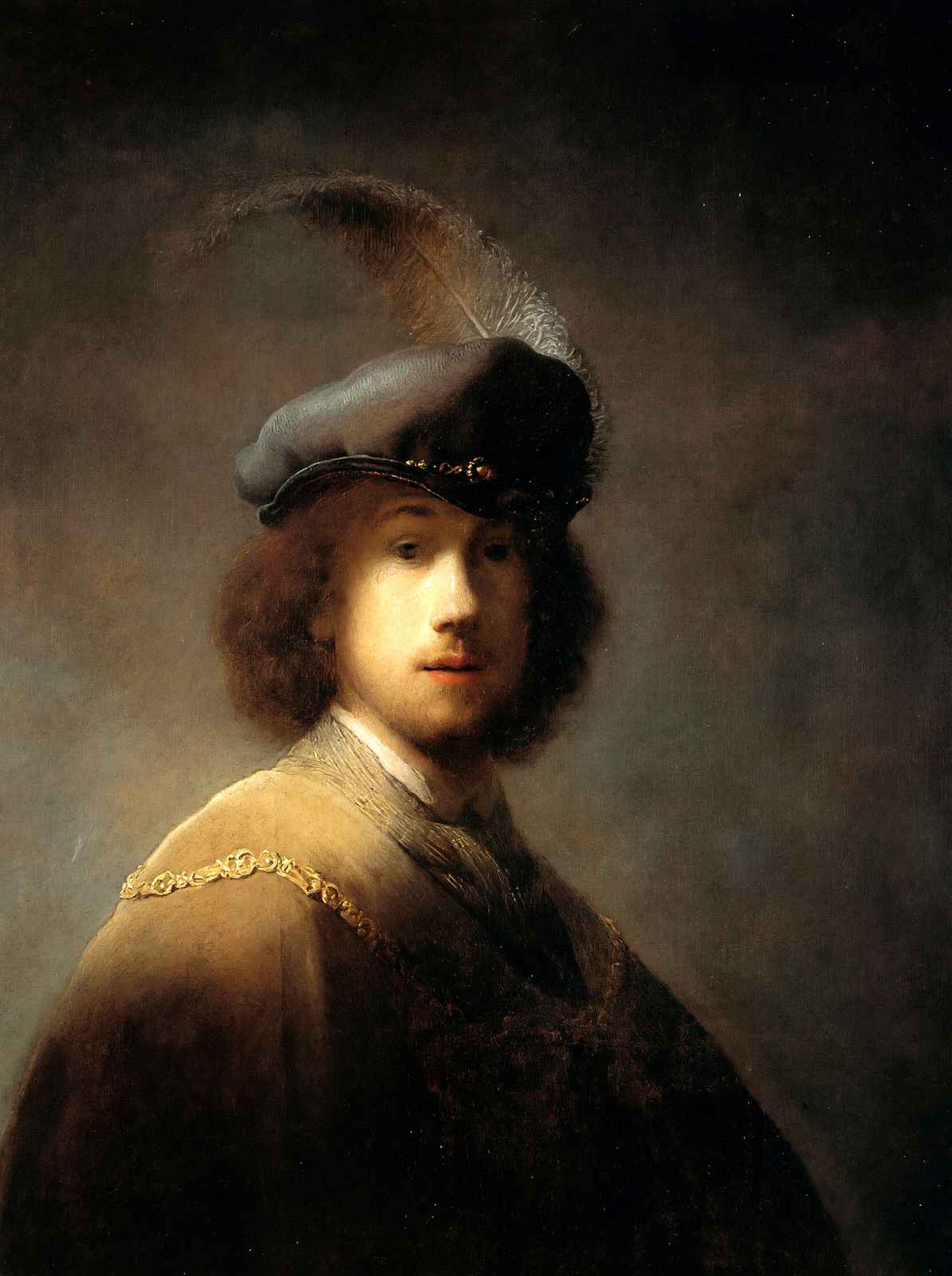 Self-Portrait in a Plumed Hat 1629 Painting by Rembrandt Art Print (6 Sizes)