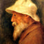 Self-Portrait with a White Hat Art Print 1910 by Pierre-Auguste Renoir (6 Sizes)