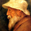 Self-Portrait with a White Hat Art Print 1910 by Pierre-Auguste Renoir (6 Sizes)