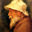 Self-Portrait with a White Hat fine art print by Pierre-Auguste Renoir (1910)