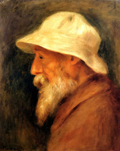 Self-Portrait with a White Hat fine art print by Pierre-Auguste Renoir (1910)
