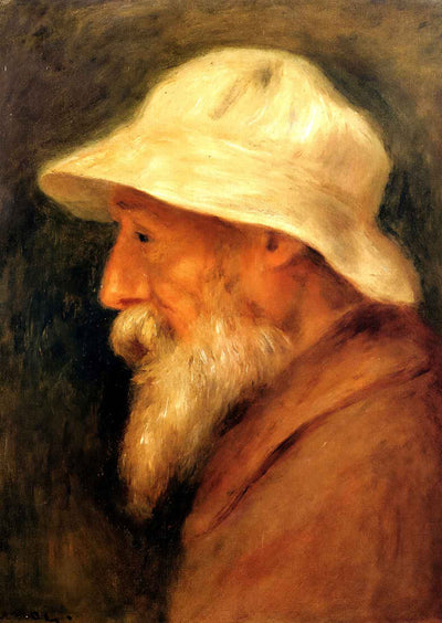 Self-Portrait with a White Hat Art Print 1910 by Pierre-Auguste Renoir (6 Sizes)