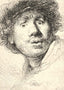 Self-Portrait Fine Art Print 1630 Drawing by Rembrandt (6 Sizes) - Premium Print
