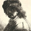 Self-Portrait in a Cap and Scarf with the Face Dark Bust 1633 Print (6 Sizes)