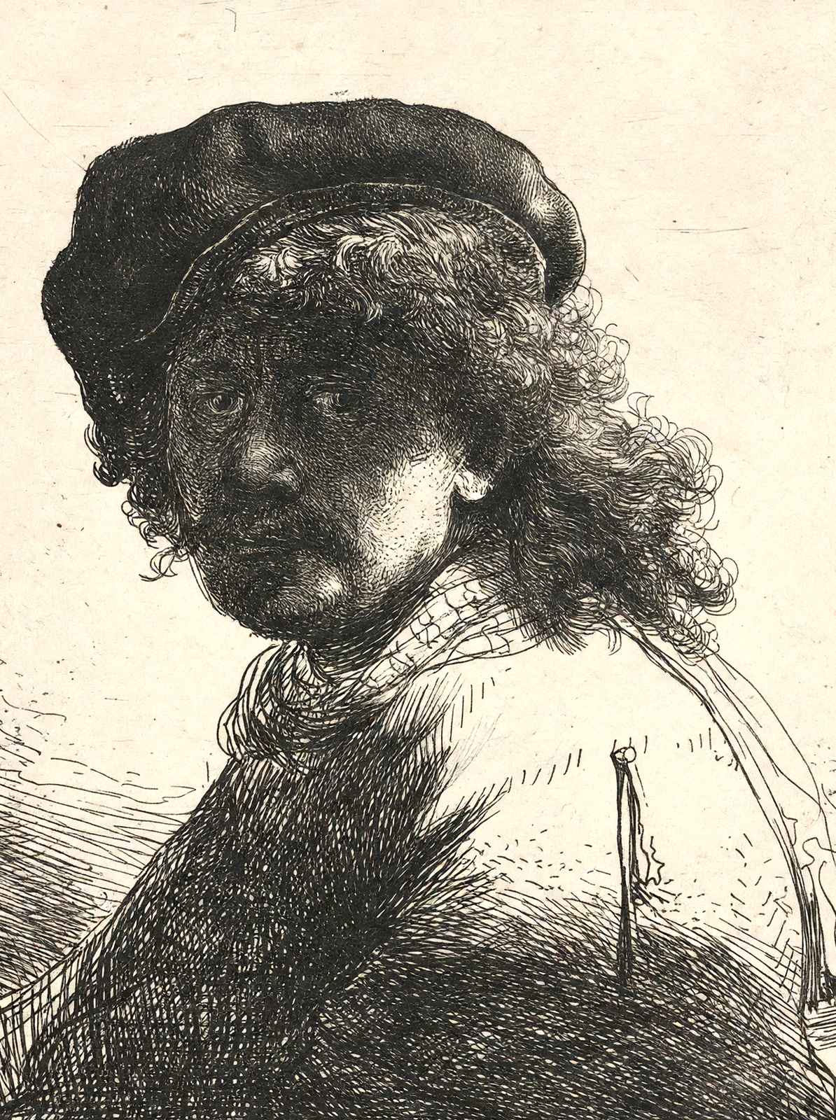 Self-Portrait in a Cap and Scarf with the Face Dark Bust 1633 Print (6 Sizes)