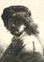 Self-Portrait in a Cap and Scarf with the Face Dark Bust 1633 Print (6 Sizes)