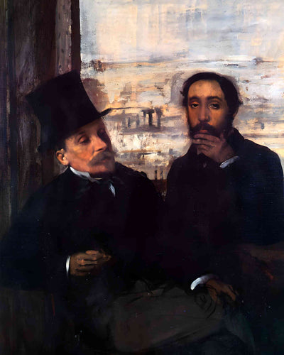 Self Portrait with Evariste De Valernes 1865 Painting by Edgar Degas 8x10" Art Print