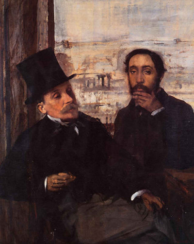 Self Portrait with Evariste De Valernes art print by Edgar Degas (1865)