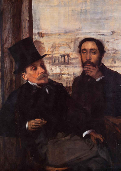 Self Portrait with Evariste De Valernes 1865 by Edgar Degas Art Print (6 Sizes)