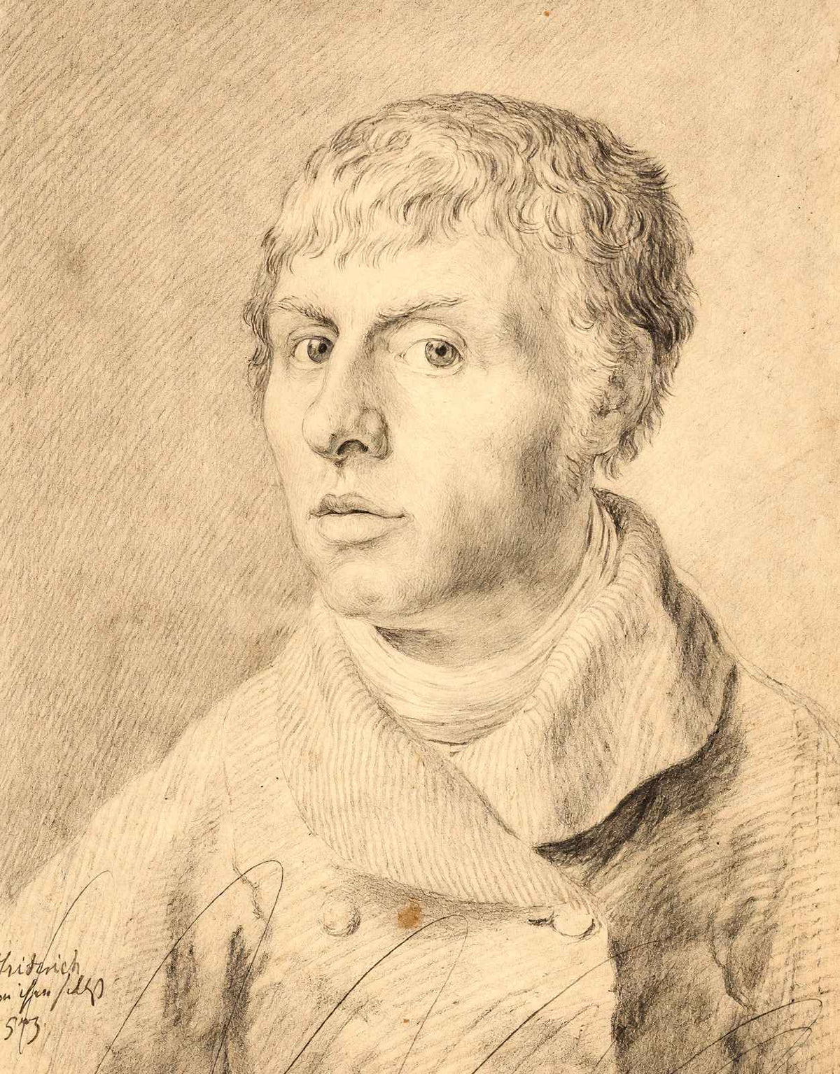 Self-Portrait As a Young Man 1800 Drawing by Friedrich Art Print (6 Sizes)