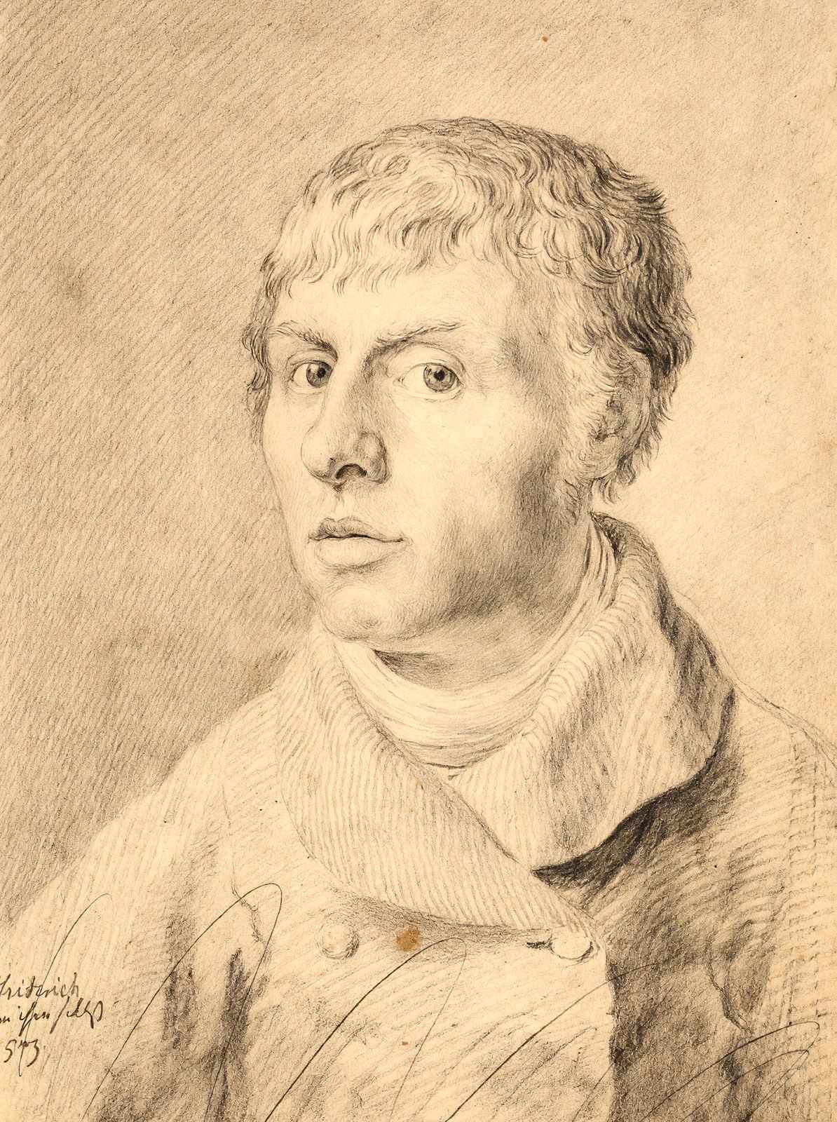 Self-Portrait As a Young Man 1800 Drawing by Friedrich Art Print (6 Sizes)